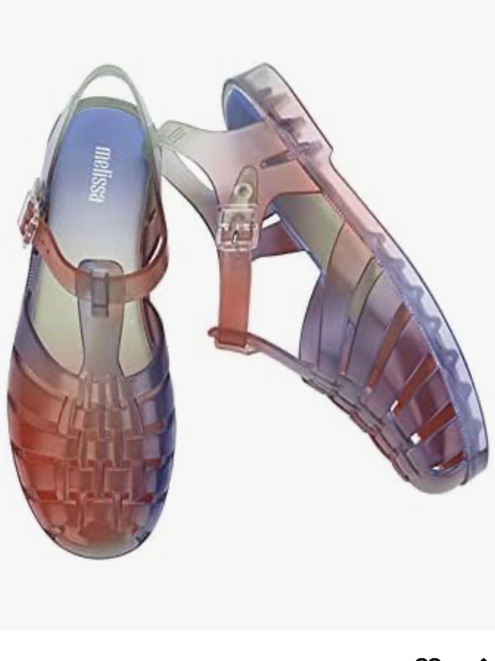 Melissa Possession Degradee jelly Fisherman Sandals in red purple ombré rainbow - Picture 2 of 12
